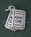 Silver Admit One Tickets Charm