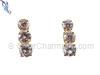Three CZ Gold Filled Post Earrings