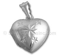Silver Heart with Star Designs