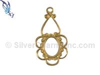 Gold Filled Filigree Oval Charm Pendant
