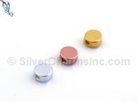 Disc Slide Connectors, sterling silver, gold plated, rose gold plated, 6mm round