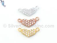 Pave CZ Heart Connector