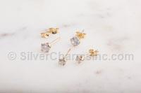14K gold filled CZ stud earring component