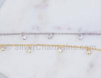4mm Dangle CZ Chain by Foot