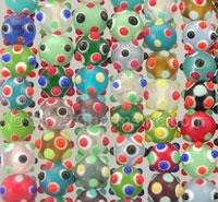 Round with Dots Glass Beads