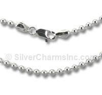 3mm Silver Beaded Chain