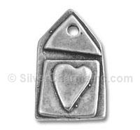 Silver House with Heart Charm