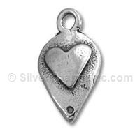 Silver Teardrop with Heart Charm