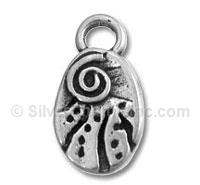 Silver Spiral in a Oval Disc Charm