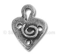 Silver Heart with Spiral Charm