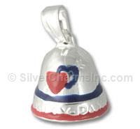 Sterling Silver Enamel Puffed Bell