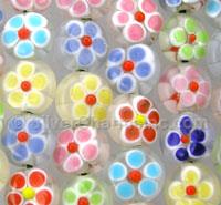 Multi-Color Daisy Glass Beads