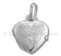 Small Silver Heart Locket with Designs