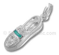 Cubic Zirconia Shoe with Blue Strap