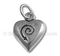 Heart with Spiraling Arrow Charm