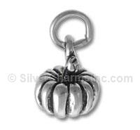 Sterling Silver 3D Pumpkin Charm