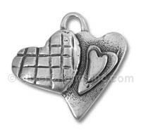 Silver Two Hearts Charm