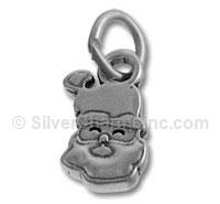 Sterling Silver Santa Claus Face Charm