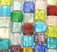 Multi-Color Glass Bead Foil Square Design