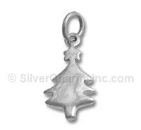 Sterling Silver Shiny Christmas Tree Charm