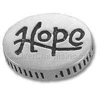 Silver "Hope" Message Bead