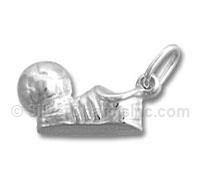 Silver Hollow Puffed Soccer Charm