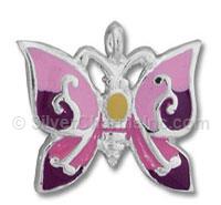Pink Enamel Butterfly Charm