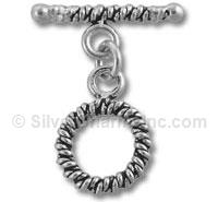 Silver Twisted Rope Toggle