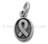 2-Sided Oval Awareness Ribbon Charm