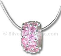 Pink Silver Spacer Bead