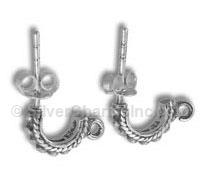 Silver Rope Post Earring Finding