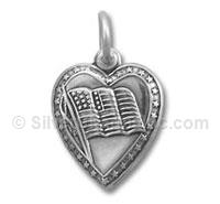 Heart with Flag On It Charm