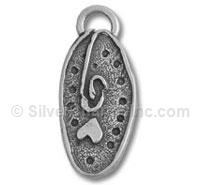 Silver Heart In Motion Oval Charm