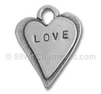 Sterling Silver Love in Heart Charm