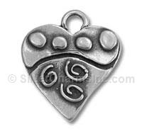 Sterling Silver Quilted Heart Charm