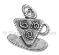 Silver Cup of Tea with Saucer Charm