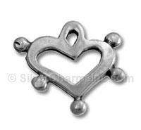 Sterling Silver 5-Dotted Heart Charm