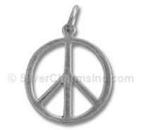 Silver Large Peace Sign Charm