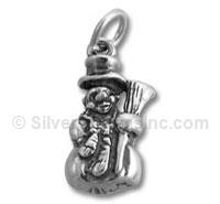 Sterling Silver Snowman (One-Sided) Charm