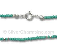16" Turquoise Seed Beads Necklace