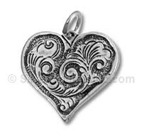 Sterling Silver Design Heart Charm