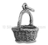 Sterling Silver Easter Egg Basket Charm
