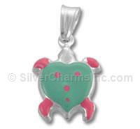 Enamel Turtle with Heart Shaped Shell