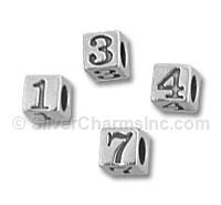 4mm Silver Letter Beads