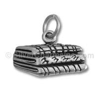 Sterling Silver Stack of Fabric Charm