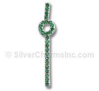Emerald CZ Pendant with 16" Chain