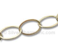 Gold Flat Oval Chain by Foot