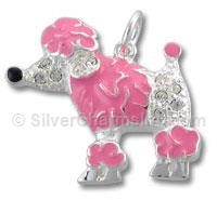 Pink Enamel Poodle Charm