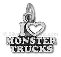 I Love Monster Trucks Charm