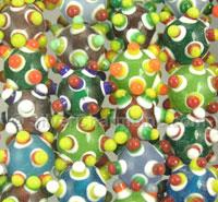Round Lampwork Beads with Dots